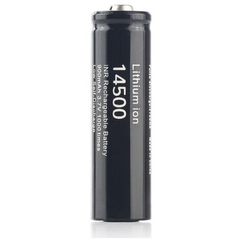Акумулятор 14500/AA Li-Ion Soshine 14500-3.7-900 Button Top, 900mAh, 1.8A, 4.2/3.7/2.8V, Black фото №1