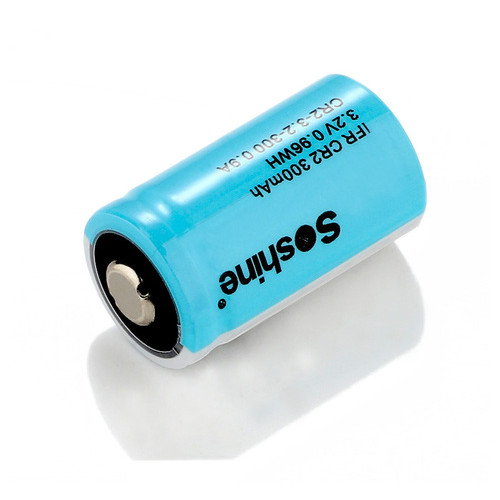 Акумулятор 15266/CR2 LiFePO4 Soshine CR2-3.2-300 Button Top, 300mAh, 0.2A, 3.6/3.2/2.0V, синій фото №2