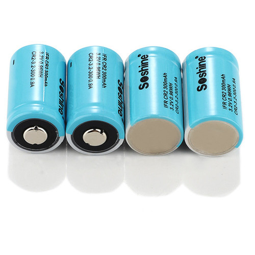 Акумулятор 15266/CR2 LiFePO4 Soshine CR2-3.2-300 Button Top, 300mAh, 0.2A, 3.6/3.2/2.0V, синій фото №5