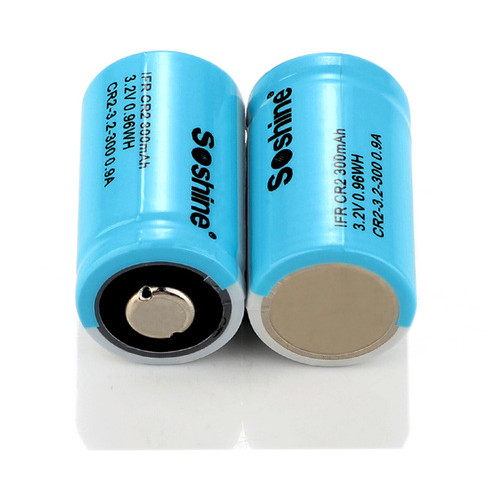 Акумулятор 15266/CR2 LiFePO4 Soshine CR2-3.2-300 Button Top, 300mAh, 0.2A, 3.6/3.2/2.0V, синій фото №3
