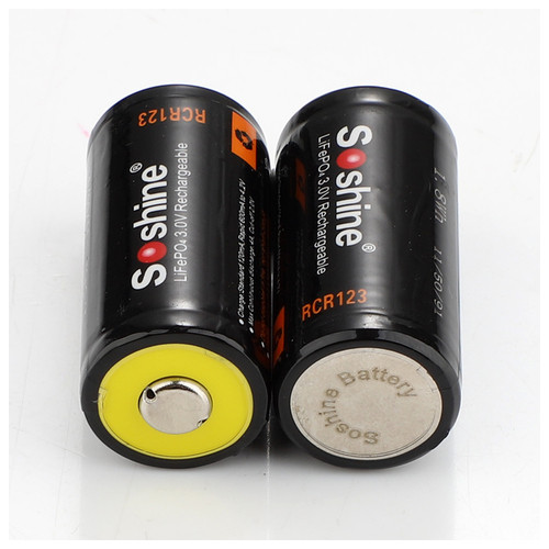 Аккумулятор 16340/CR123 LiFePO4 Soshine RCR123P-3.2-600 Protected, 600mAh, 0.6A, 3.6/3.2/2.0V фото №4