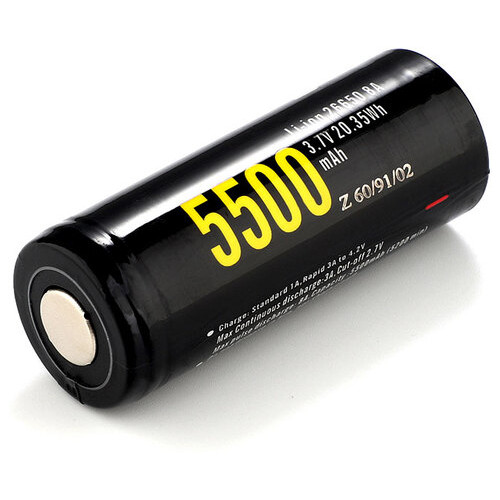 Акумулятор 26650 літій-іонний (Li-Ion) Soshine 26650P-3.7-5500 Protected, 5500mAh, 5A, 4.2/3.6/2.8V фото №1