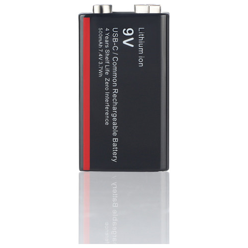 Акумулятор Soshine USBLi-7.4V-500, 6F22 (крона), зарядка microUSB, 7.4V, 500mAh, літій-полімерний (Li-Po), LED, Black фото №2
