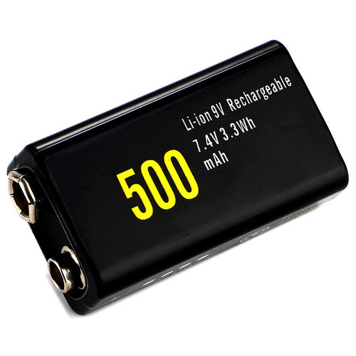 Акумулятор Soshine USBLi-7.4V-500, 6F22 (крона), зарядка microUSB, 7.4V, 500mAh, літій-полімерний (Li-Po), LED, Black фото №10