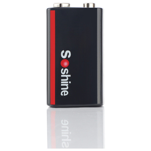Акумулятор Soshine USBLi-7.4V-500, 6F22 (крона), зарядка microUSB, 7.4V, 500mAh, літій-полімерний (Li-Po), LED, Black фото №1