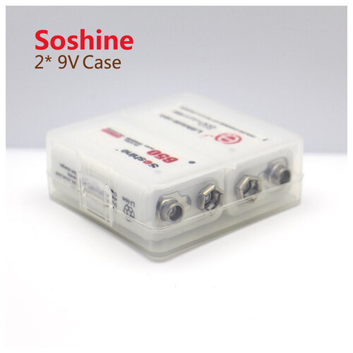 Бокс пластиковий для батарейок Soshine SBC-018, 2xКрона/6LF22, прозорий фото №7