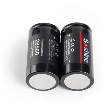 
Акумулятор Li-Ion Soshine 26500 26500-3.7-3200, C, 3200mAh, 6.4A, 4.2/3.7/3.0V, Button Top фото №6