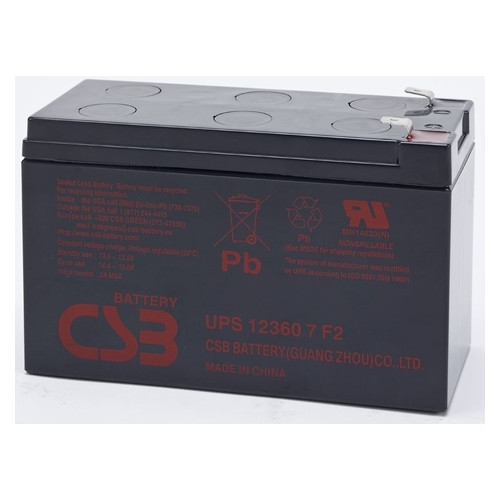 Акумуляторна батарея CSB 12V 7.2AH (UPS123607) AGM фото №1