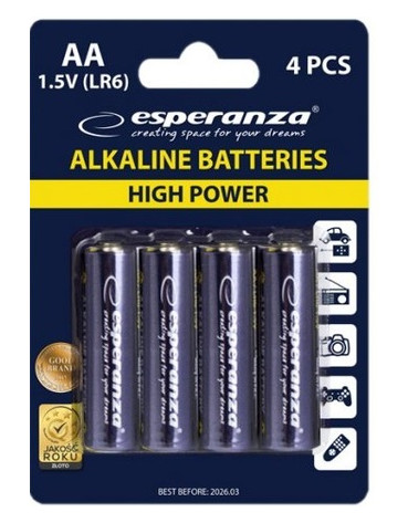Батарейка Esperanza Bateries Alkaline (EZB101) AA/LR06 BL 4шт фото №1