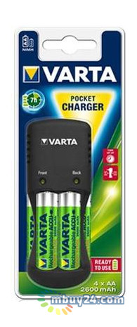 Зарядний пристрій Varta Pocket Charger 4AA 2600 mAh NI-MH (57642101471) фото №1