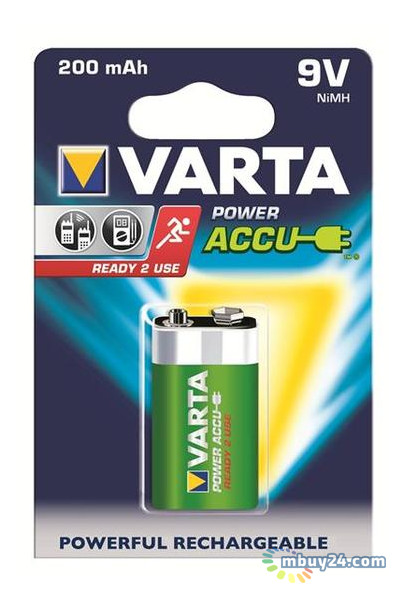 Акумулятор Varta Power Accu 6F22 9V 200mAh BLI 1 Ni-MH фото №1