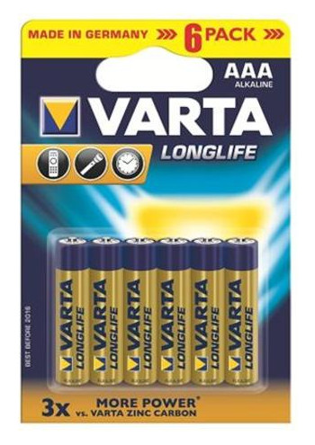 Батарейка Varta Longlife AAA/LR03 BL 6 шт фото №1
