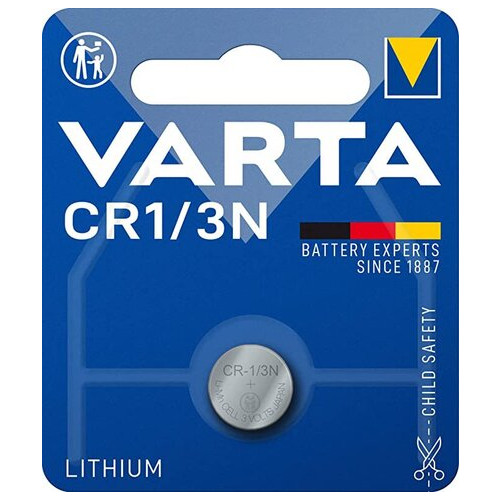Батарейка літієва Varta CR1/3N, 3V, блістер 1шт фото №1