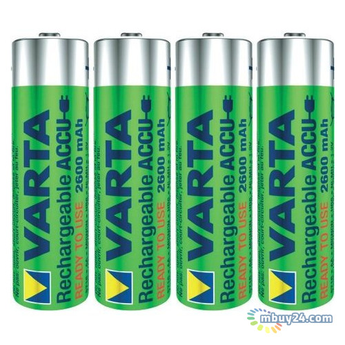 Аккумулятор Varta Rechargeable Accu AA 2600mah Bli 4 Ni-Mh (READY 2 Use) (5716101404) фото №2