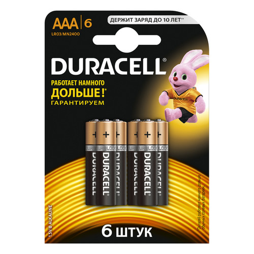 Батарейка Duracell LR03 MN2400 уп. 1х6 шт. (81545427) фото №1