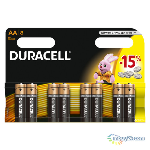 Батарейка Duracell AA LR06 MN1500 8 шт фото №1