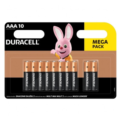 Батарейка Duracell AAA MN2400 LR03 х 10 (5002509/5006462) фото №1