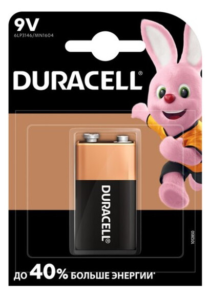 Лужна батарейка Duracell 6LR61 MN1604 9V (5000394066267) фото №2
