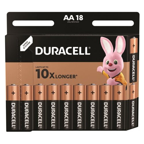 Щелочные батарейки Duracell AA (LR06) MN1500 18 шт (5000394107519) фото №2