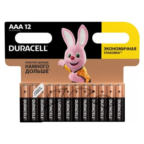 Щелочные батарейки Duracell AAA (LR03) MN2400 12 шт (5000394109254) фото №2