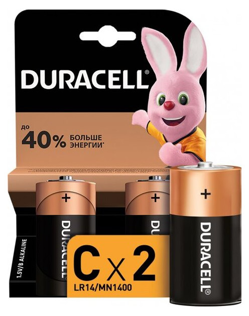 Лужні батареї Duracell C (LR14) MN1400 2 шт (5000394052529) фото №1