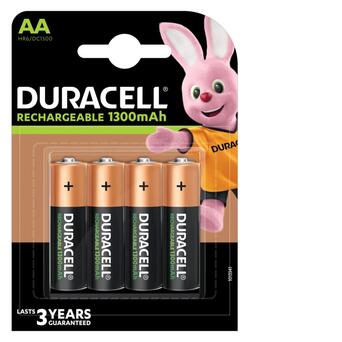 Акумулятор Duracell Rechargeable DC1500, AA/(HR6), 1300mAh, LSD Ni-MH, блістер 4шт фото №1