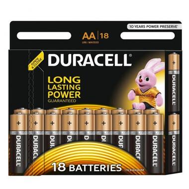 Батарейка Duracell Plus AA/LR06 BL 18шт фото №1