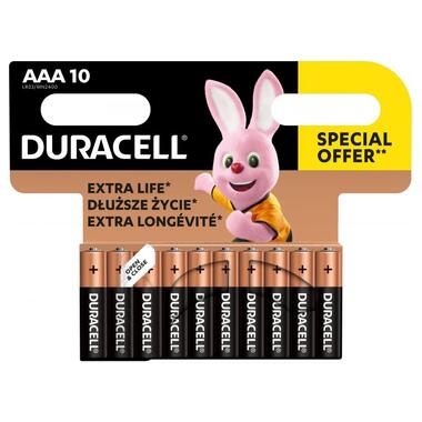 Батарейки лужні Duracell AAA (LR03) MN2400 10 шт (5000394152557) фото №2