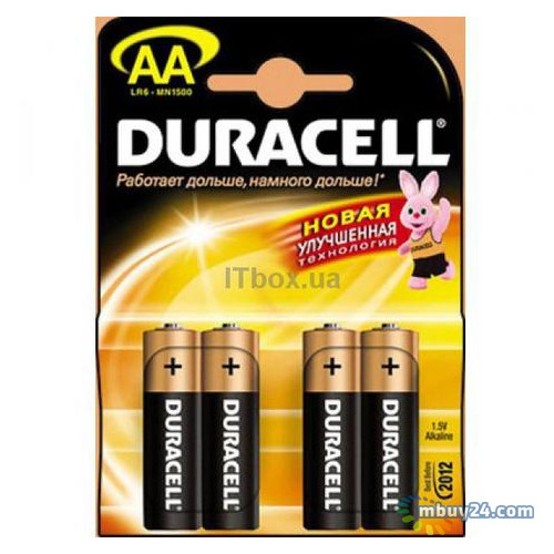 Батарейка Duracell AA MN1500 LR6 4шт (81404815/81267331) фото №1