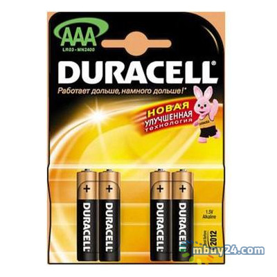 Батарейка Duracell AAA MN2400 LR03 4шт (81267217) фото №1