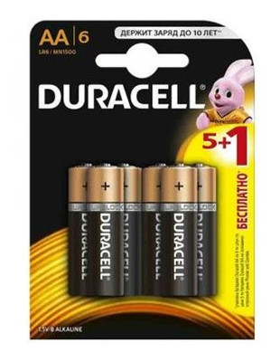 Батарейка Duracell AA MN1500 LR06х 6 (5 1) (5000394107427) фото №1