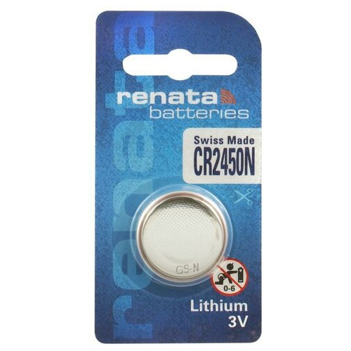 Літієва батарея Renata CR2450N, 3V, блістер 1шт фото №1