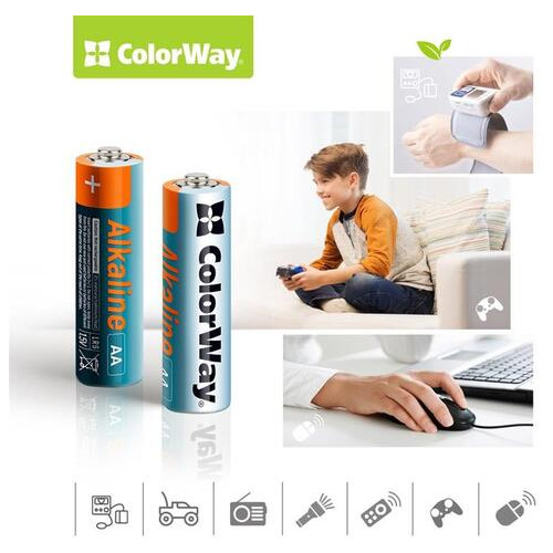 Батарейка ColorWay Alkaline Power AA/LR06 BL 2 шт фото №3