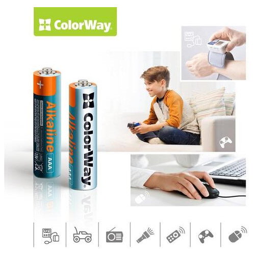 Батарейка ColorWay Alkaline Power AAA/LR03 BL 4 шт фото №3
