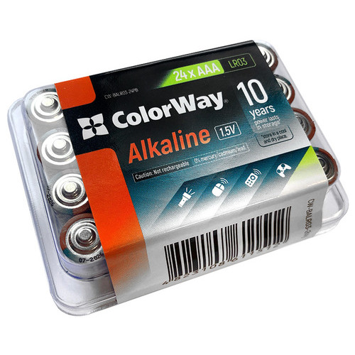 Батарейки СolorWay AAA Alkaline Power, лужні BL (24шт.) (CW-BALR03-24PB) фото №1