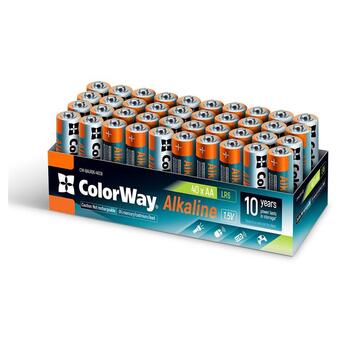 Батарейка ColorWay Alkaline Power AA/LR06 Color Box 40 шт фото №1
