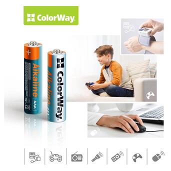 Батарейка ColorWay Alkaline Power AAA/LR03 Color Box 40 шт фото №3
