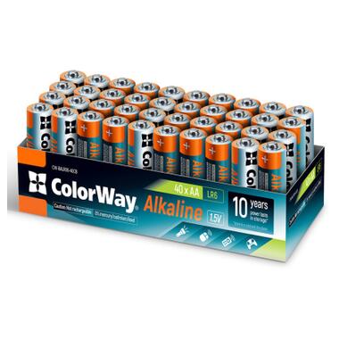 Батарейка ColorWay AA LR6 Alkaline Power (лужні) * 40 colour box (CW-BALR06-40CB) фото №1