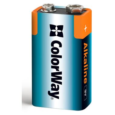 Батарейка ColorWay Крона 6LR61 9V Alkaline Power * 1 (CW-BA6LR61-1BL) фото №1