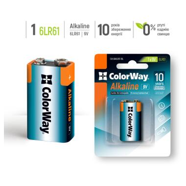 Батарейка ColorWay Крона 6LR61 9V Alkaline Power * 1 (CW-BA6LR61-1BL) фото №3