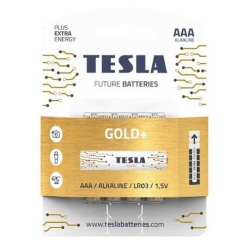 Батарейки Tesla LR03 4 шт (AAA GOLD) фото №1
