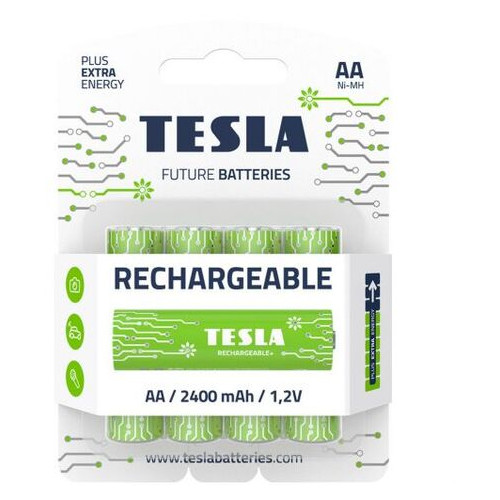 Батарейки акумуляторні Tesla AA GREEN HR6 4 шт (AA RECHARGEABLE) фото №1