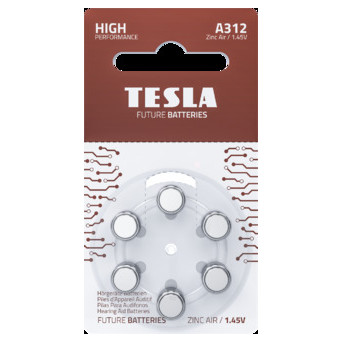 Повітряно-цинкові батареї Tesla Zinc Air A312 1.45 V 6 шт (58-036) фото №1