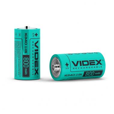 Аккумулятор Videx Li-Ion 16340 800mAh 3 7V bulk10 (16340/800/10/1B) фото №1