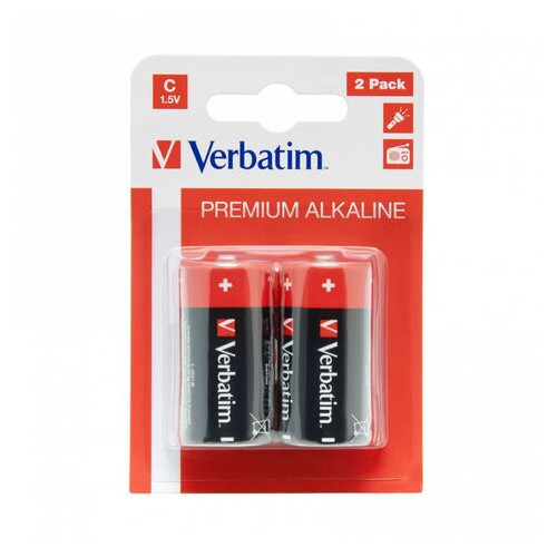 Батарейка Verbatim Alkaline C/LR14 BL 2шт фото №1