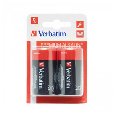 Батарейка Verbatim Alkaline D/LR20 BL 2шт фото №1
