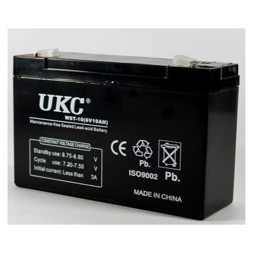 Акумулятор Ukc Battery WST-10 6V 10A фото №3