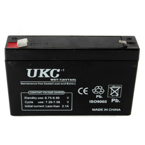 Акумуляторна батарея UKC WST-7 6V 7Ah фото №2