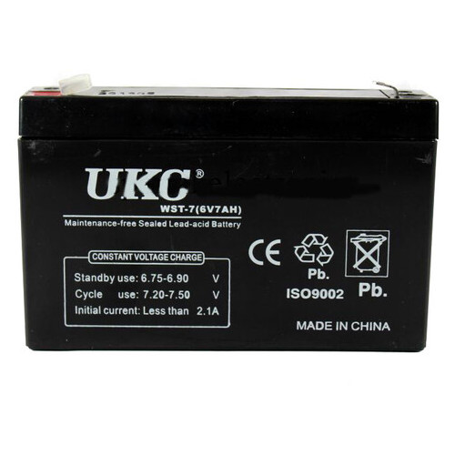 Акумуляторна батарея UKC WST-7 6V 7Ah фото №1