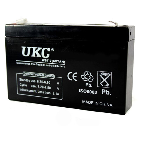 Акумуляторна батарея UKC WST-7 6V 7Ah фото №3